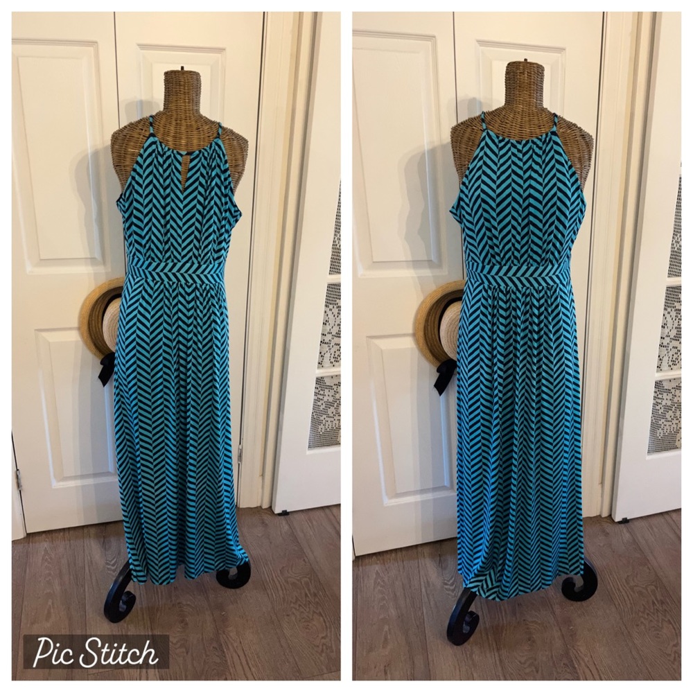 Loft summer stripe Dress , Sz M petit